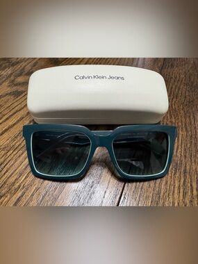 Calvin Klein Jeans Teal Square Sunglasses